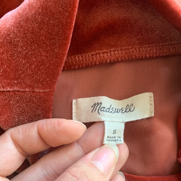 Madewell Velvet Mock Neck Top - Picture 5 of 5